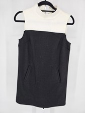 Vtg Y2K Forever 21 Womens Sz S Mini Dress Mod Black White Color Block NEW