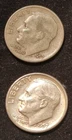 1957 Roosevelt Dimes 10C 90% Silver Circulated Lot Of 2 USA Coins