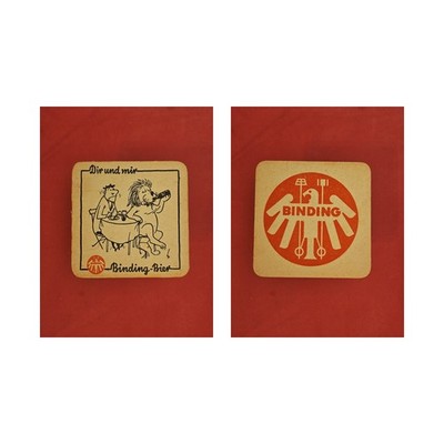 Binding Löwe mit Flasche Brauerei Bierdeckel Bier