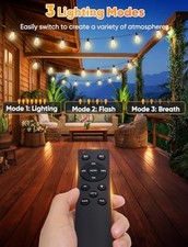 OUTDOOR STRING LIGHTS WITH REMOTE, 200FT LED PATIO LIGHTS WITH 62 BRIGHTEVER