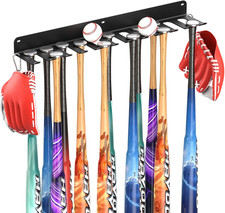 Wall Mount Baseball Bat Holder, Heavy Duty Metal Bat Rack, Holds 22 Bats, Bats O