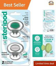 Clip-On Toothbrush Protector for Manual Electric Toothbrushes 2 Pack