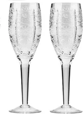 NEMAN 2-Oz Crystal Cut Shot Glasses, Vodka Liquor Handmade Glassware, Set of 2