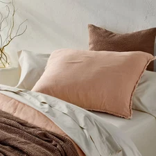 King Euro Heavyweight Linen Blend Decorative Throw Pillow Light Adobe Clay -