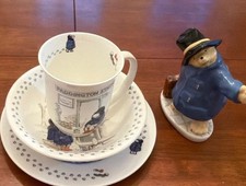 Paddington Bear Coalport 1974 Nursery Ware Child's 4-pc Plate and Figurine Set