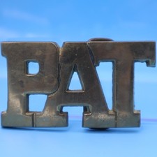Vintage 1970's Solid Brass Name Belt Buckle PAT Made in Taiwan 4088 EX