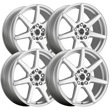Set-4 Raceline 131s Evo 17x7.5 5x1085x4.5 40mm Silver Wheels Rims 17 Inch