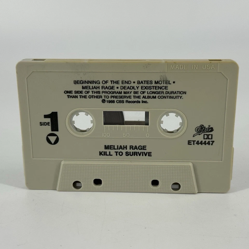 MELIAH RAGE Cassette-Kill To Survive  (1988-Thrash Metal) Rare Free Shipping Foto 4 de 4