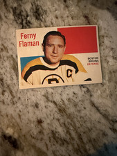 1958-59 Topps Fern Flaman #57 Vintage Hockey Card – Boston Bruins Captain