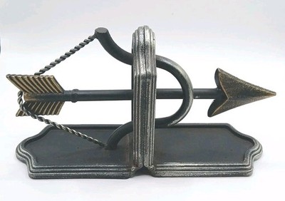 Vintage Cast Metal Split Arrow Heavy Duty Bookends 1970's Unique 