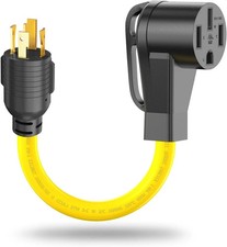 4 Prong Twist Lock 30 Amp to 50 Amp RV Adapter Cord 240V, NEMA L14-30P Locking