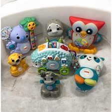Fisher-Price Linkimals Lot of 7 Sloth Otter Moose Panda Koala Hedgehog Owl Toys