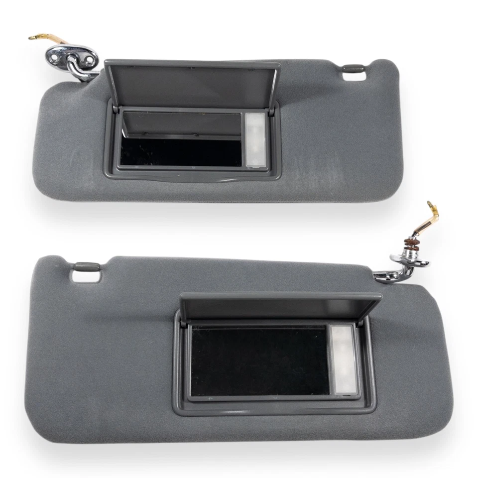 Juego de pares de parasoles laterales del conductor del pasajero Acura RL 1996-1998 tela gris iluminada Foto 4 de 4