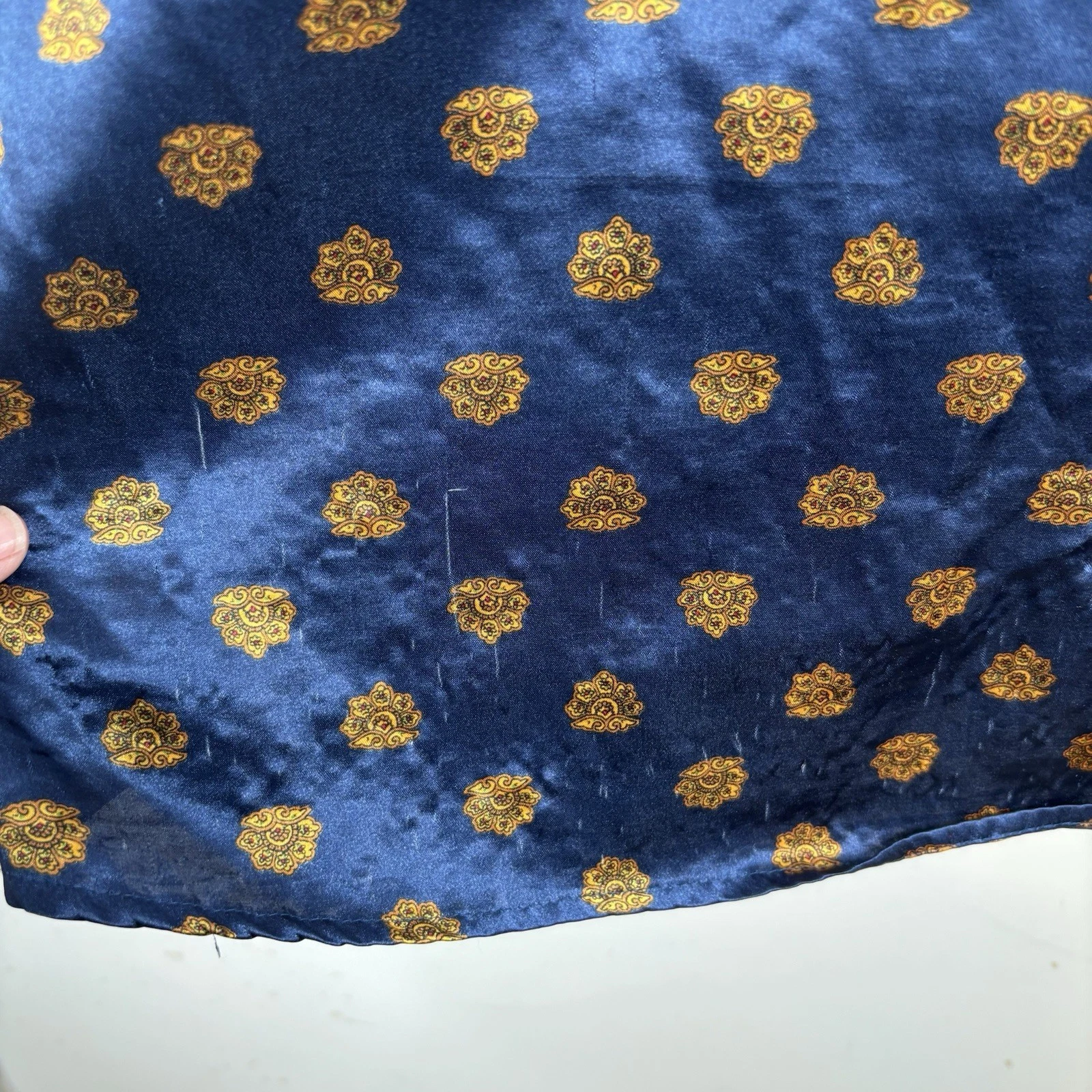 UNDERCOVER Camicia da notte vintage Victorias Secret S etichetta oro blu navy reggenza camicia abito lingerie