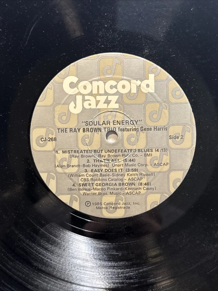 Ray Brown Trio feat Gene Harris - Soular Energy LP - Concord Jazz [CJ-268] 1985 Foto 4 de 4