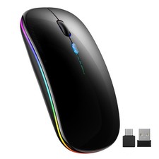 TECKNET Wireless Bluetooth Mouse,Rechargeable Silent Dual Mode black