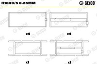 Glyco H1049/5 0.25Mm Kurbelwellenlager Passend FüR Fiat Passend FüR Iveco
