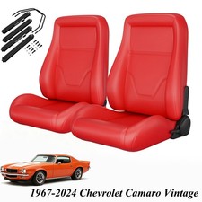 Bucket Seats Pvc Leather W Slider Kit For 1967-2024 Chevrolet Camaro Vintage