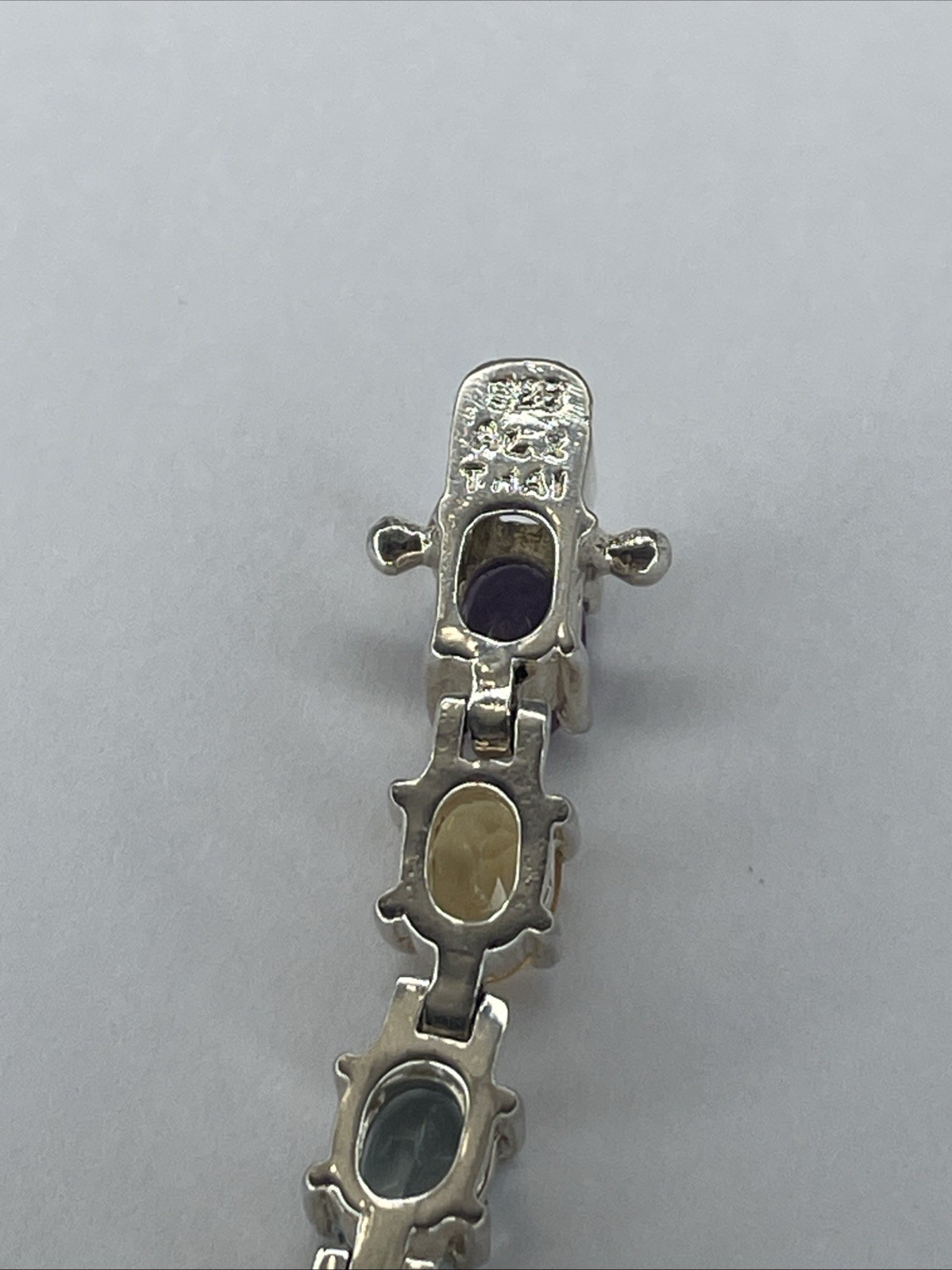 Solid Sterling Multi Colored Tennis Bracelet By A… - image 6