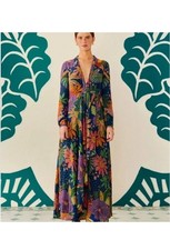 NWT Farm Rio Cool Macaw Maxi Wrap Dress Anthropologie Womens M Bird Floral