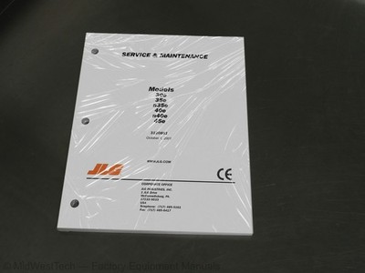JLG 30e, 35e, 40e, 45e, n35e, n40e Boom Lift Service Manual Repair Shop Book