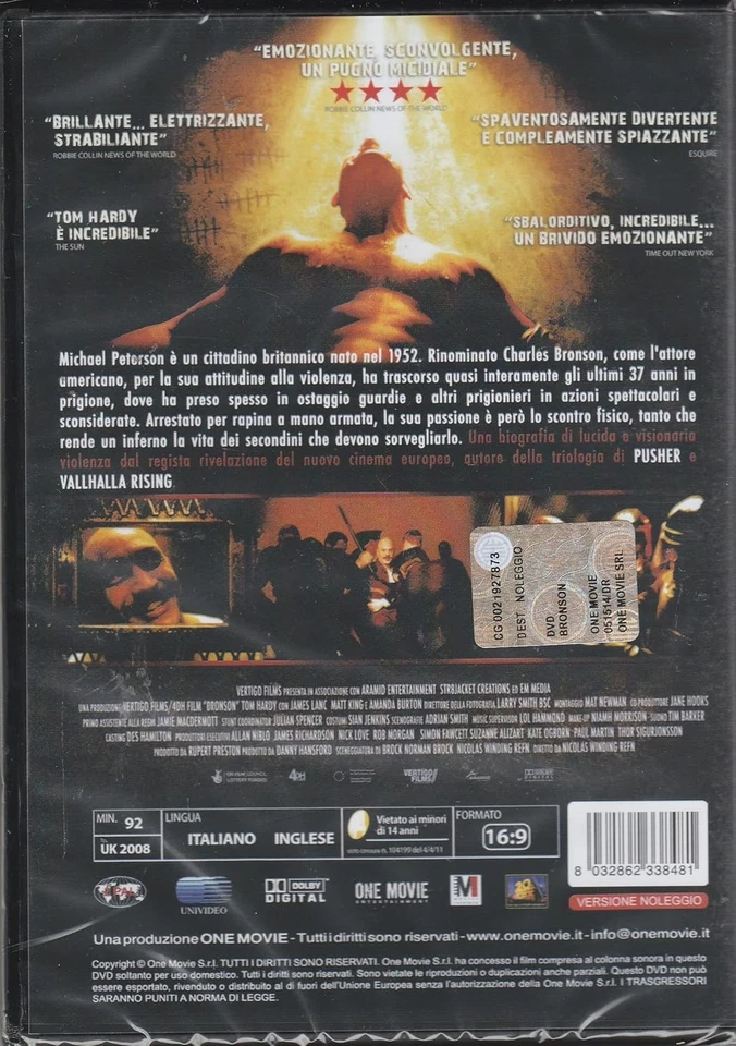 BRONSON L'UOMO IL MITO LA CELEBRITA' Tom Hardy 2008 (DVD) (UK IMPORT) - Image 2 of 2