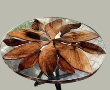 Tavolino moderno epossidico, tavolino angolare in legno epossidico, tavolino da caffè per ufficio 15"