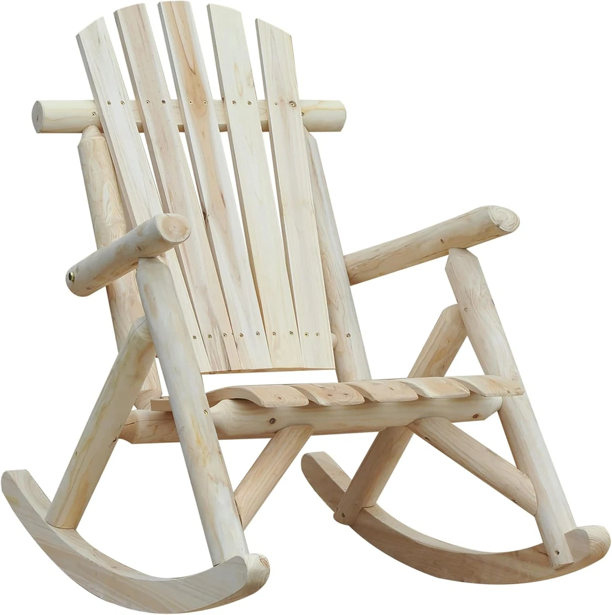 Adirondack - Set di cuscini per sedia a dondolo con schienale alto, impermeabili, con lacci, per mobili da esterno, colore bianco