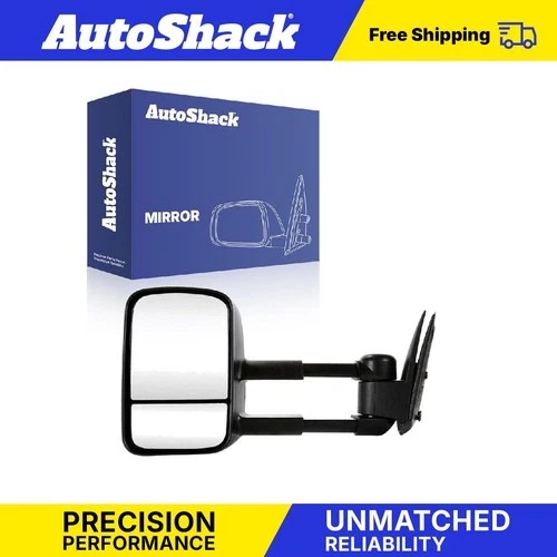 Tow Mirror Manual Non-Heated Black Driver Side for 1999-2007 Chev Silverado 1500