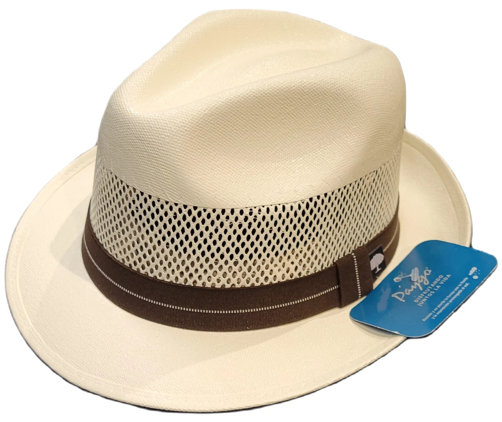 Fedora Hat Firm Straw - Breathable - for Sun or Rain - for Men or Women, L