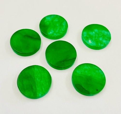 Green jade Round Shaped Flat Cabochon Coin Wholesale Lot Loose Gemstone - Picture 4 of 11