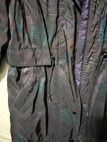 Vtg Forecaster of Boston Womens Coat Jacket Sz M Purple Abstract Boho Insulated - Picture 2 of 7