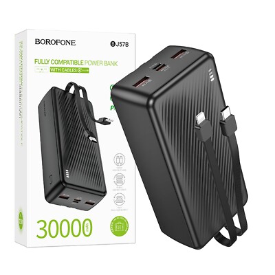 For Borofone BJ57B 22.5W+PD20W 30000mAh Backup Charger Power Bank With Cable