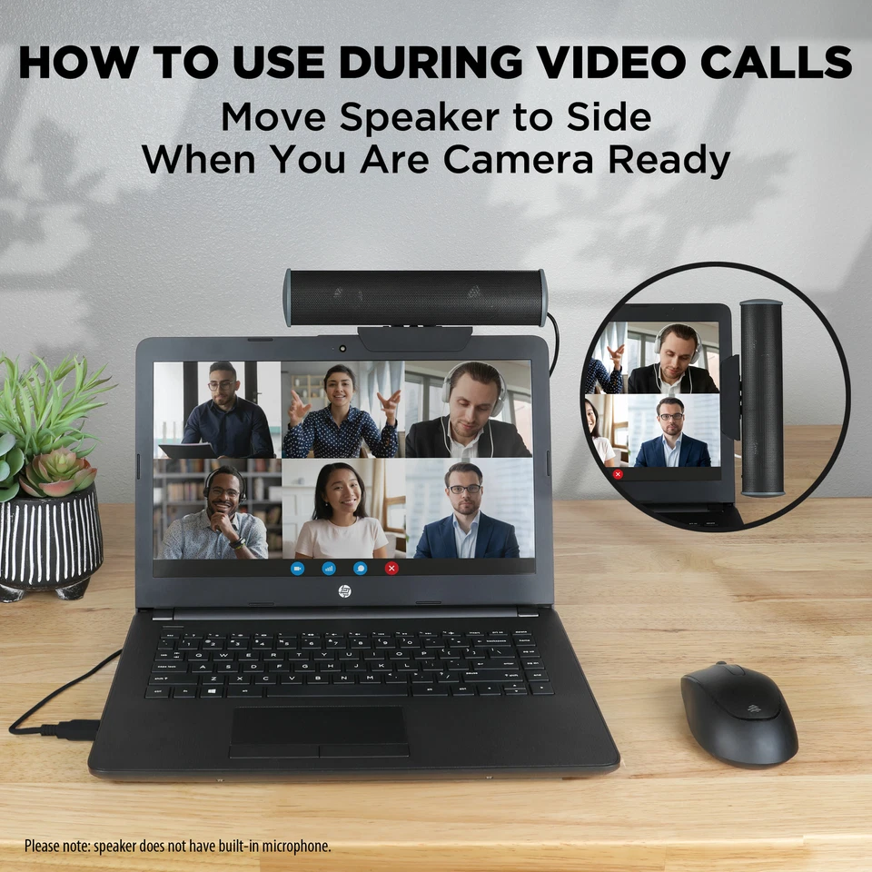 GOgroove SonaVERSE USB Speaker for Laptop Computer (Black) - Image 4 of 4