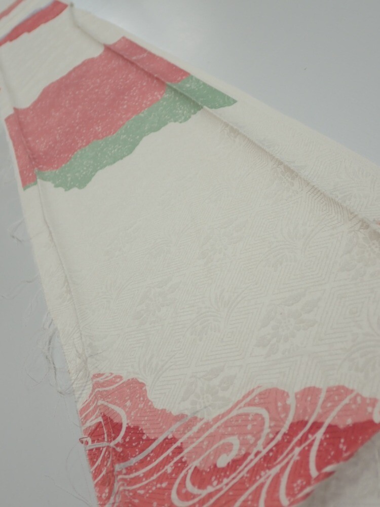 2S07z50 Japanese Kimono Silk FABRIC Off-white 66.1x7.7 | eBay