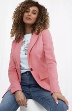 Joe Browns Lucy Jacket Size 10 Chest 36” Pink Linen Mix One Button New With Tags