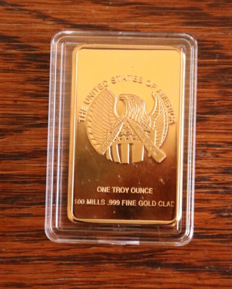 Statue of Liberty One Troy Ounce Bar - 100 mills .999 Fine Gold