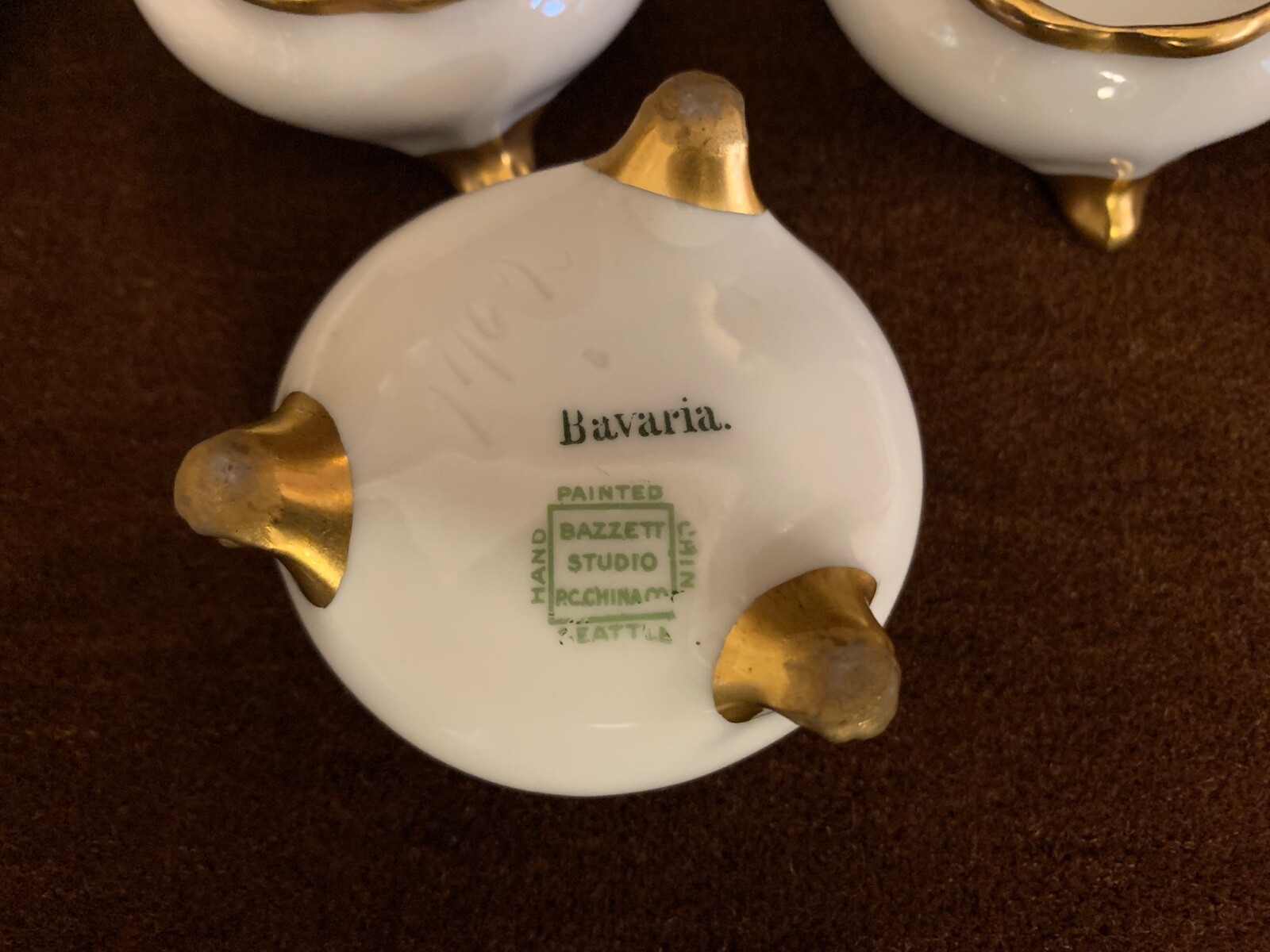 Salt Cellers, Porcelain, Gold Trim