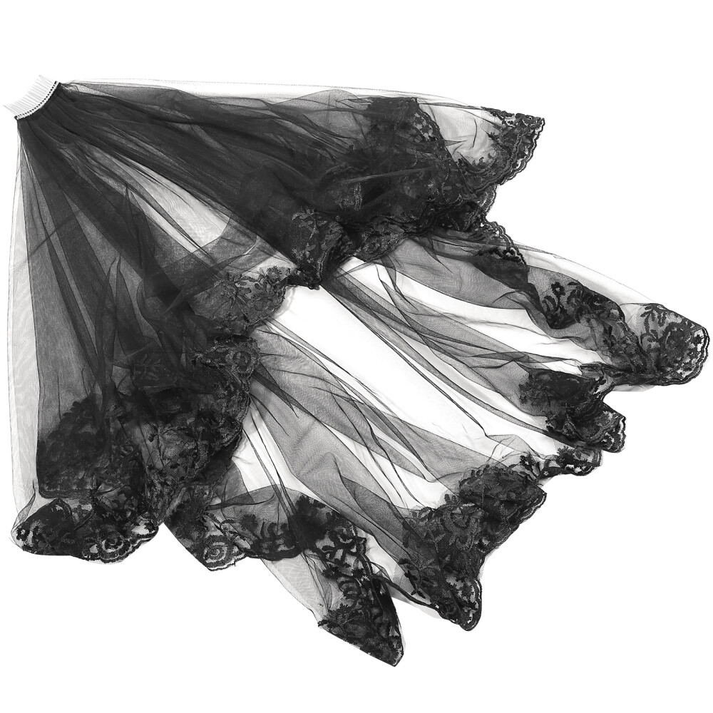 Vintage Wedding Veil Tulle Bridal Veils Black Wedding Veil Lace Bridal