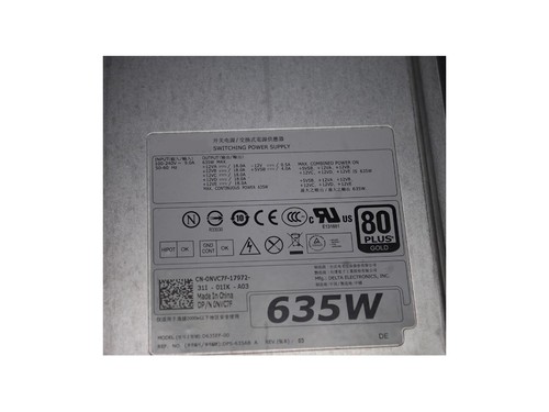 Dell NVC7F Precision T3600 Power Supply 635W D635EF-00 CN-0NVC7F 0NVC7F TESTED - Picture 3 of 4