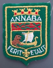 Écusson ancien Bône Algérie Française ANNABA Blason ville tissu ORIGINAL 1960