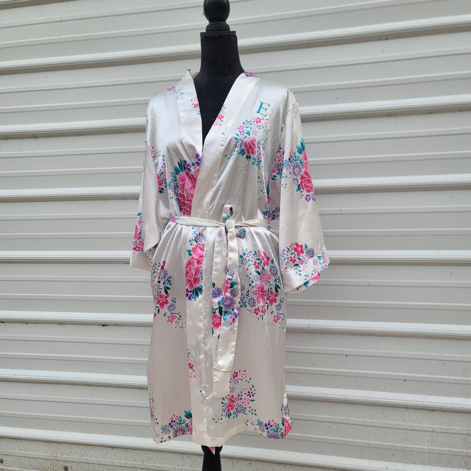 Women's Floral satin Robe Bridal Dressing Gown Mo… - image 6