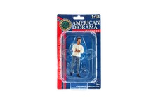 Car Meet 3 1:18 American Diorama 76333 Figure 8 Blue Gray Man Guy Male 4"