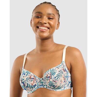 So Pure Fantaisy Sustainable Tulle Wired Full Cup Bra-Estival Summer Flower