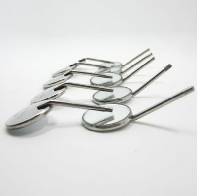 5 Pcs Dental Plain Mouth Mirror simple stem 4# #5 Miltex