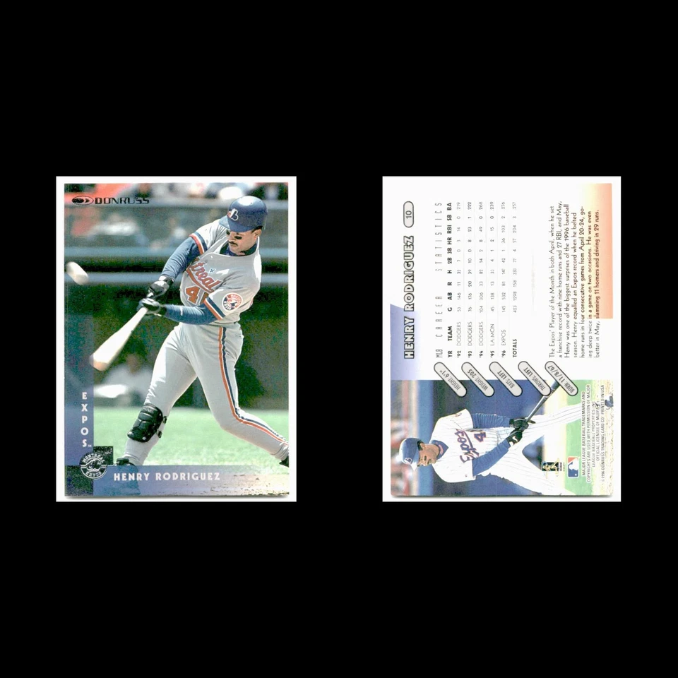 Henry Rodriguez #10 1997 Donruss Montreal Expos Baseball Card MLB NM - Image 3 of 3