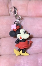 Minnie Mouse Charm Zipper Pull  Keychain Add On Clip 