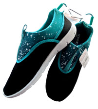 Speedo Juniors Girls Black Aqua Skimmer Water Shoes L 4-5 Ceramic Splatter