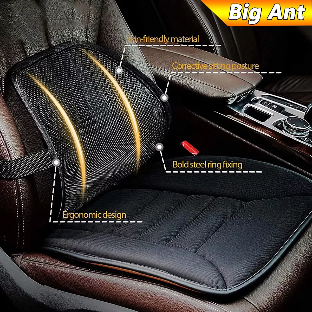 Breathable Lumbar Support Cushion Mesh Back Support for Car Seats Office  Chairs