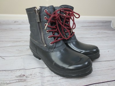 rubber boots with leather uppers